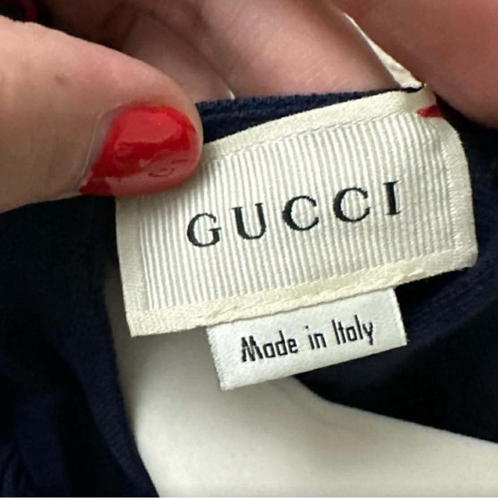 Baby girl Gucci Navy Dress with Bow - Picture 3 of 5